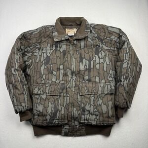 Cabela's Bomber Jacket Mens XLT Brown Trebark Camo Goose Down Puffer Hunting